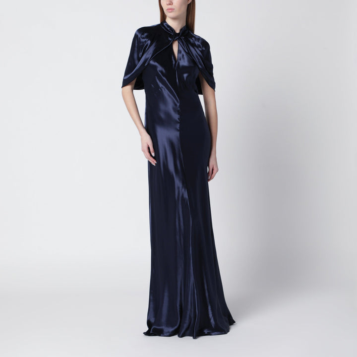 Apparel &amp; Accessories Alberta Ferretti - Long blue dress in shiny satin Brand