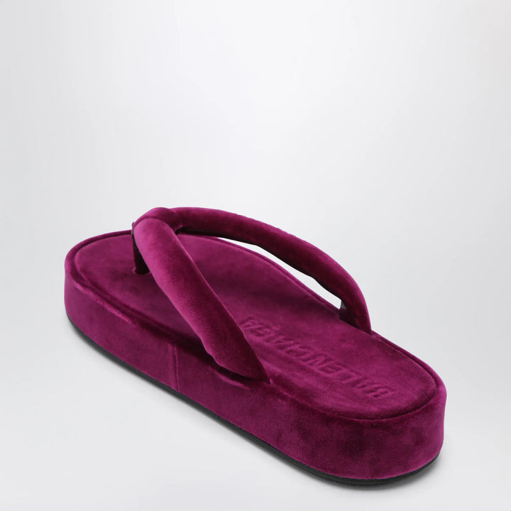 Balenciaga - Jet Lag stretch velvet flip-flops in purple Brand Apparel &amp; Accessories