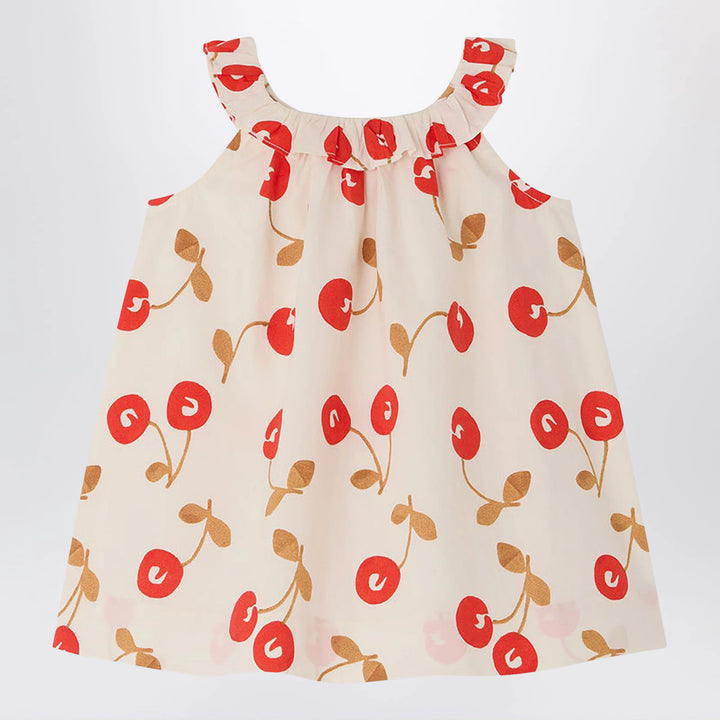 Bonpoint - Niniki écru dress with cherry print and ruffles Brand Apparel &amp; Accessories 2A