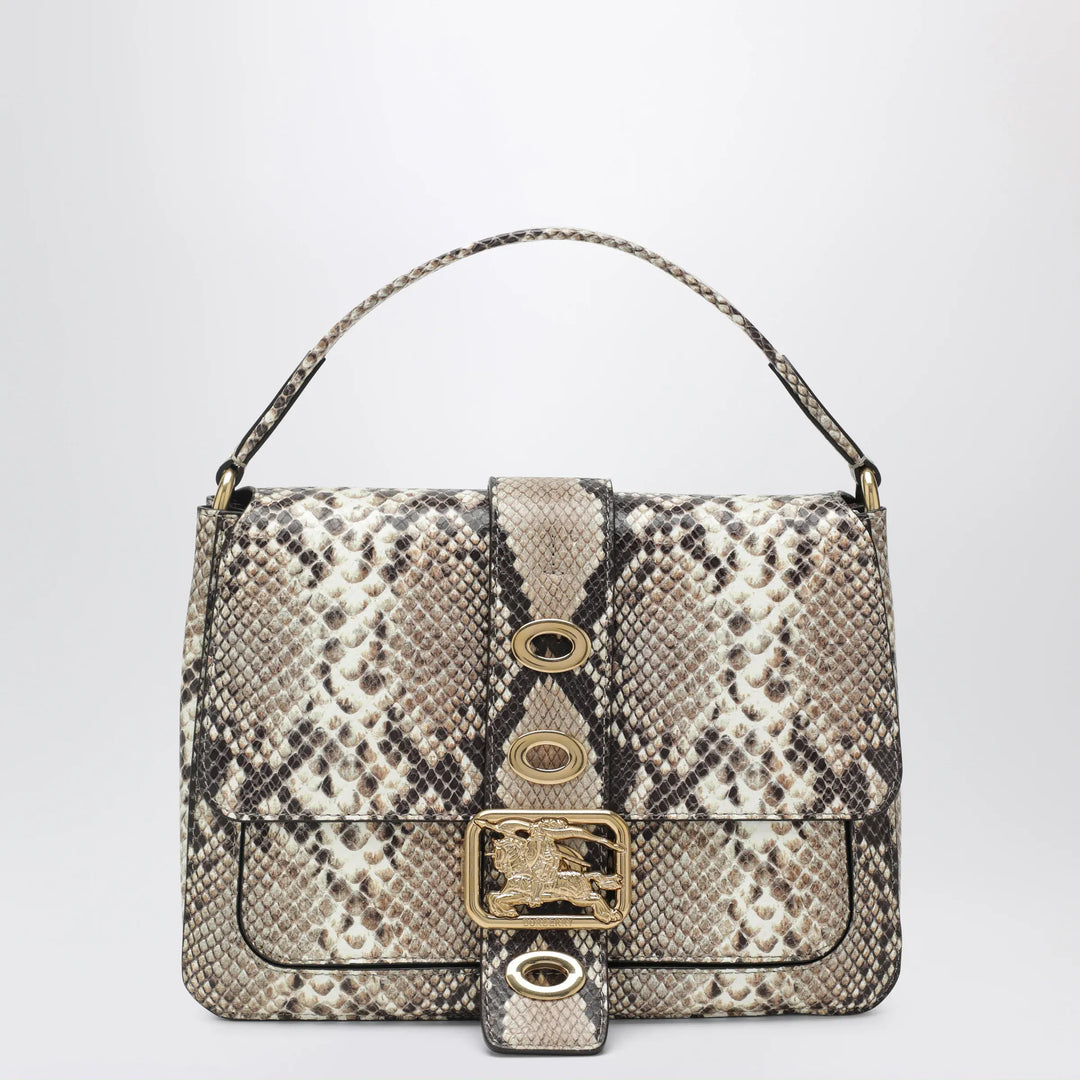 Burberry - Small Rider bag in calf leather, Natural/Dk Brown Brand Apparel &amp; Accessories TU