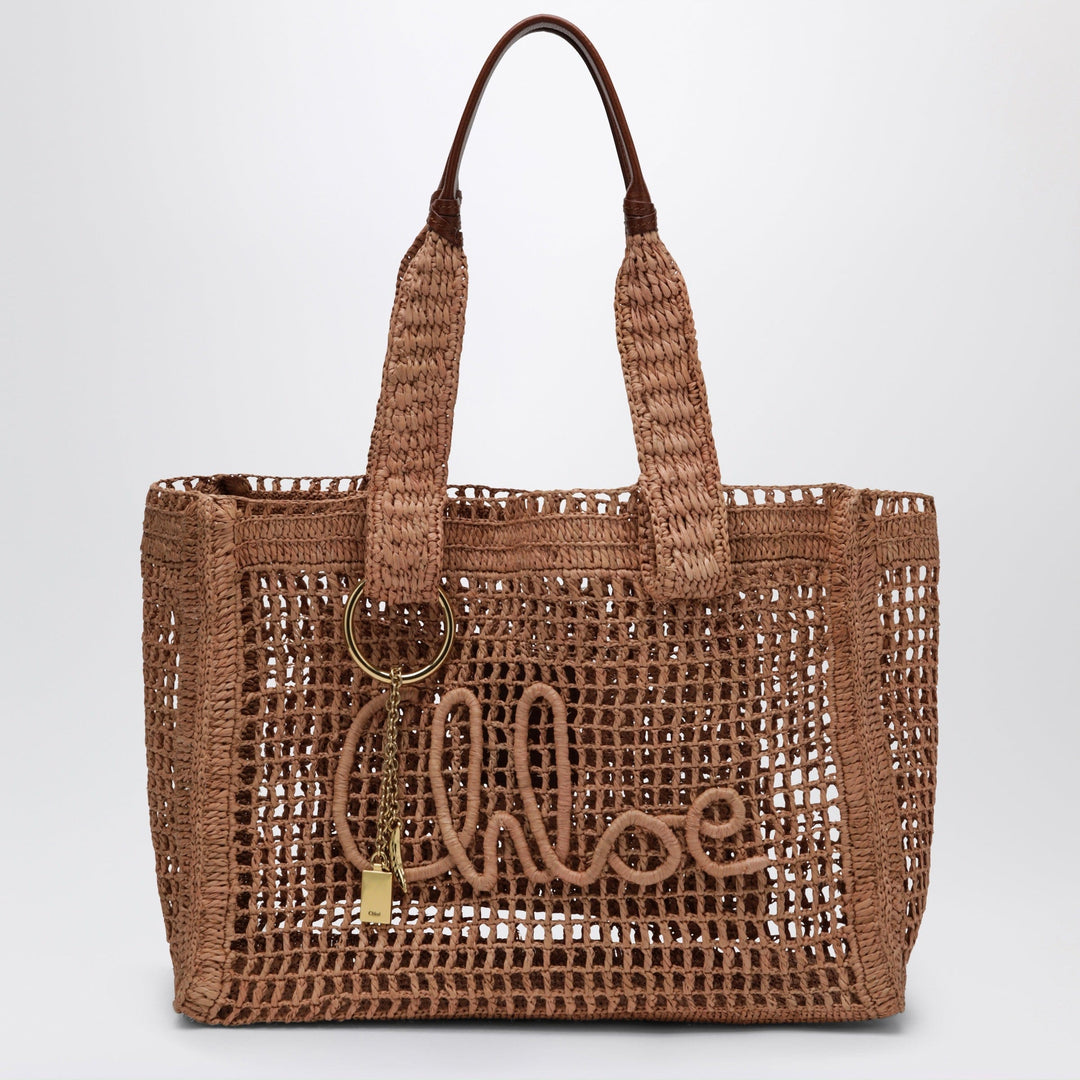 Apparel & Accessories TU Chloé - East-West Summer Banana Tote Bag Summery Beige in Raffia Brand
