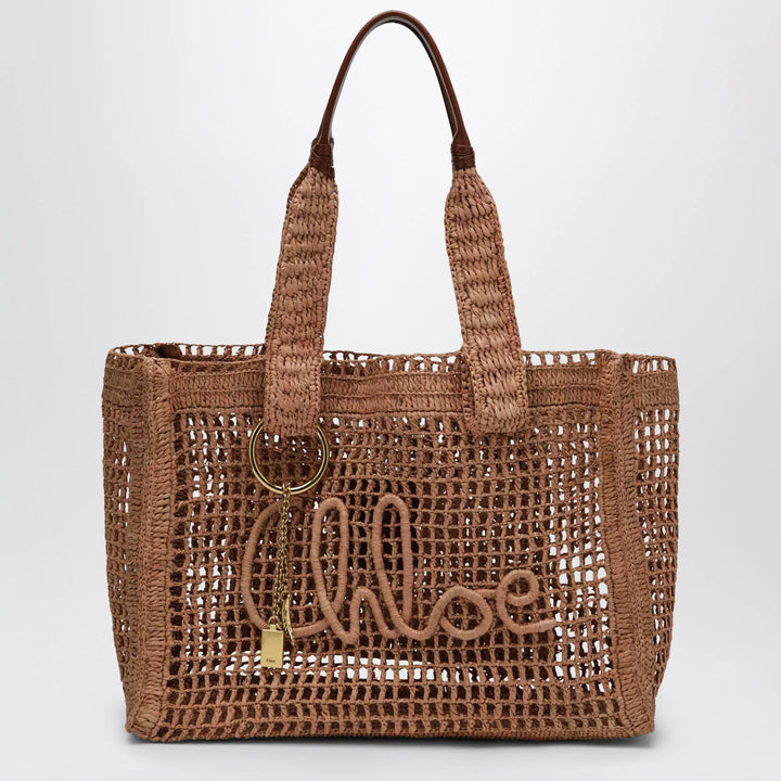 Chloé - East-West Summer Banana Tote Bag Summery Beige in Raffia Brand Apparel &amp; Accessories TU