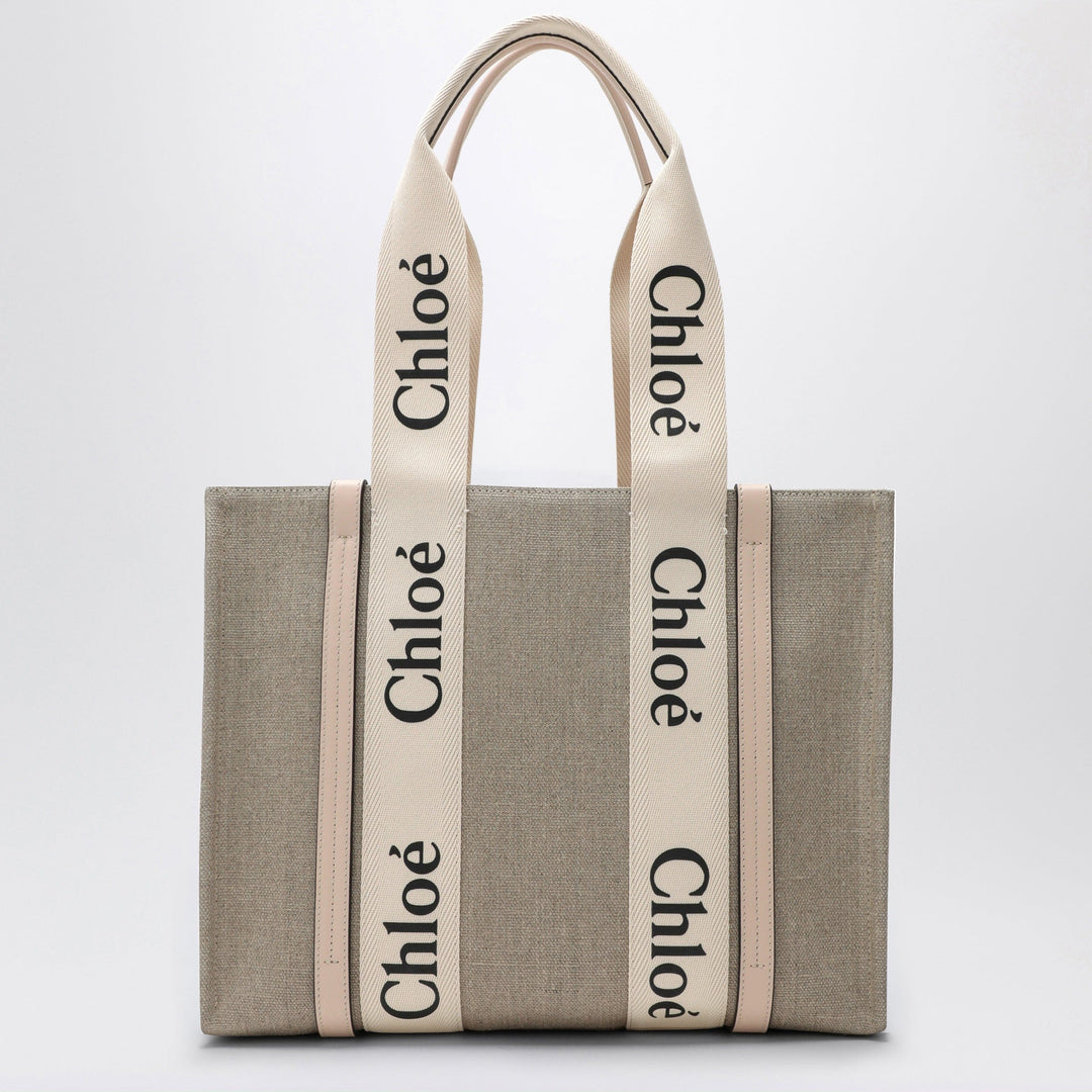 Apparel & Accessories TU Chloé - Medium Woody tote bag in beige canvas Brand