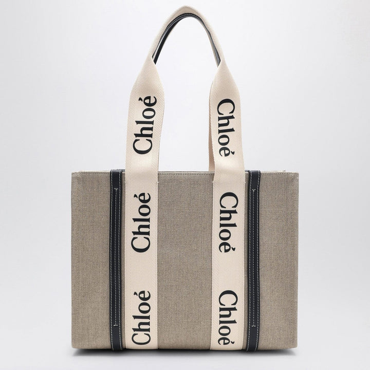 Apparel &amp; Accessories TU Chloé - Medium Woody tote bag in beige canvas Brand
