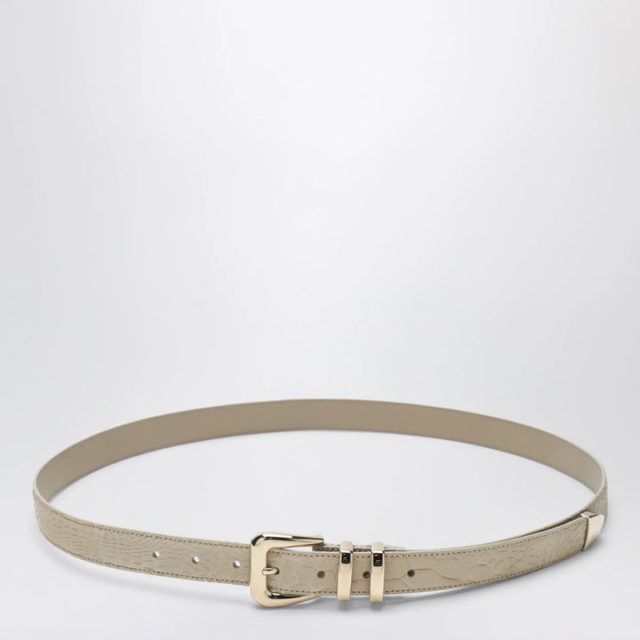 Brunello Cucinelli - Beige alligator leather belt with silver buckle Brand Apparel &amp; Accessories > Clothing Accessories > Belts 100 EU