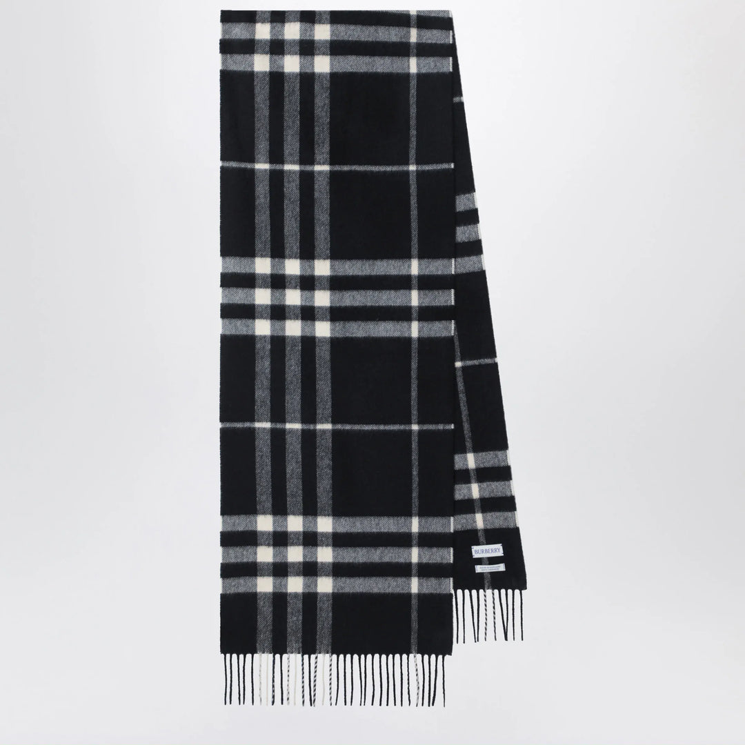 Burberry - Black Check cashmere scarf Brand Apparel &amp; Accessories > Clothing Accessories > Scarves &amp; Shawls TU