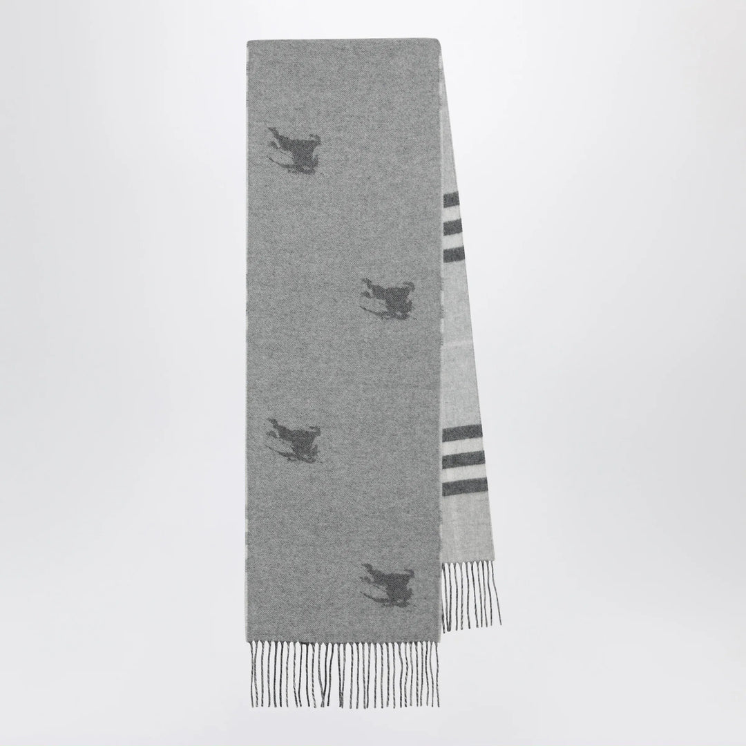 Burberry - Reversible Check cashmere scarf with EKD in grey Brand Apparel & Accessories > Clothing Accessories > Scarves & Shawls TU