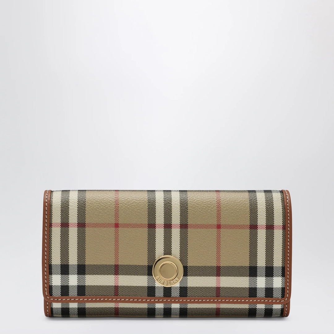 Burberry - Check continental wallet in coated cotton blend, beige Brand Apparel & Accessories > Clothing > Outerwear > Coats & Jackets TU