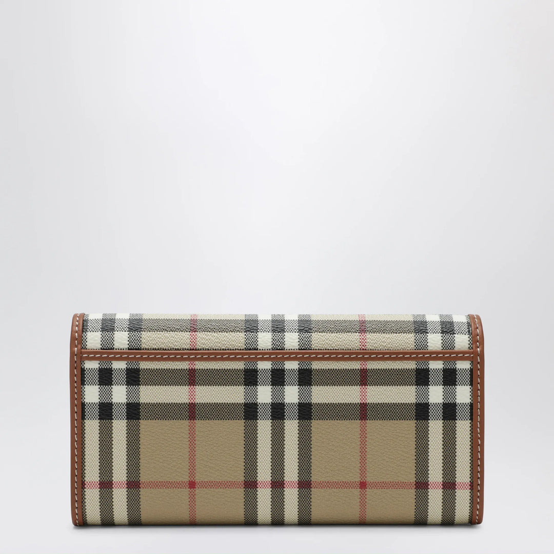 Burberry - Check continental wallet in coated cotton blend, beige Brand Apparel &amp; Accessories > Clothing > Outerwear > Coats &amp; Jackets TU