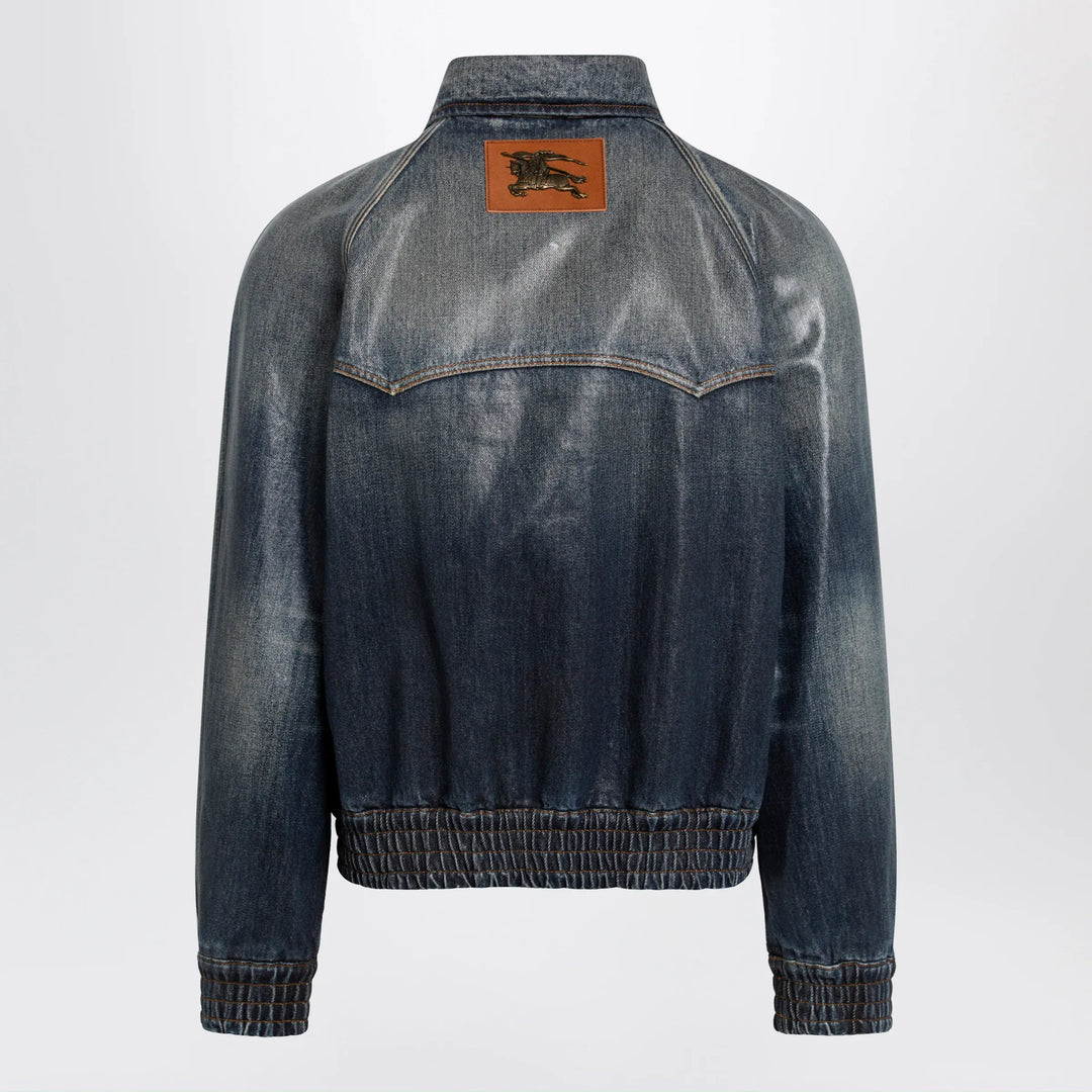 Burberry - Coated denim aviator jacket in mid blue Brand Apparel &amp; Accessories > Clothing > Outerwear > Coats &amp; Jackets