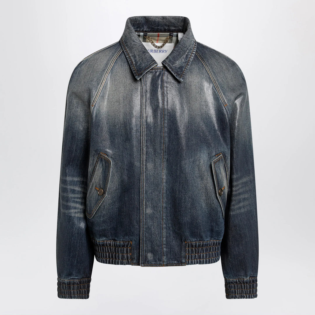 Burberry - Coated denim aviator jacket in mid blue Brand Apparel & Accessories > Clothing > Outerwear > Coats & Jackets 46 IT