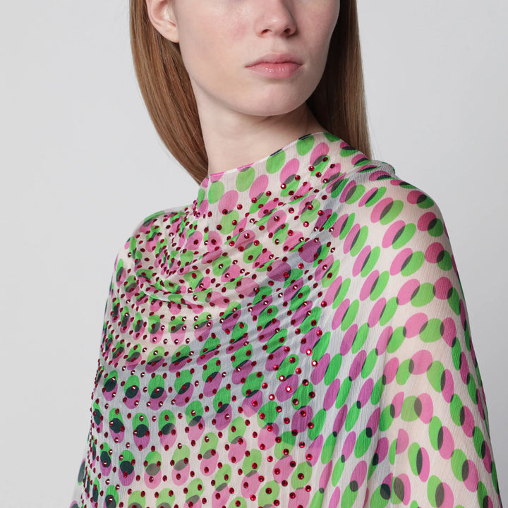 Dries Van Noten - Écru polka-dot sheer silk cape Brand Apparel &amp; Accessories > Clothing > Outerwear > Coats &amp; Jackets S