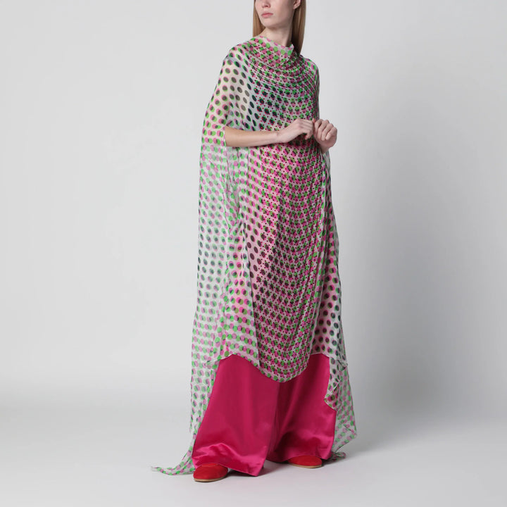Dries Van Noten - Écru polka-dot sheer silk cape Brand Apparel &amp; Accessories > Clothing > Outerwear > Coats &amp; Jackets S