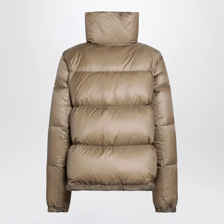 Sacai - Beige down jacket with asymmetrical zip Brand Apparel &amp; Accessories > Clothing > Outerwear > Coats &amp; Jackets