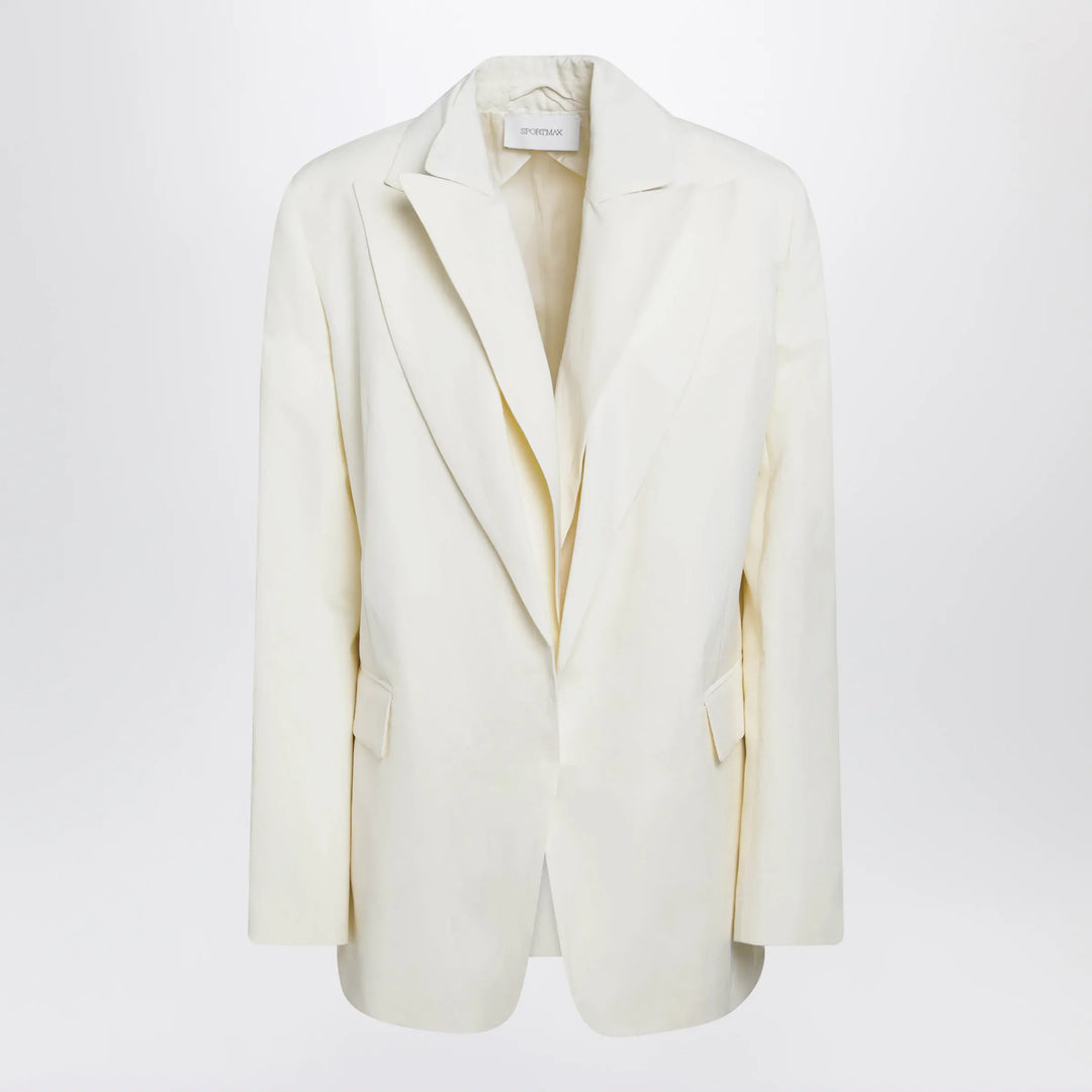 Sportmax - Double-collar blazer in viscose blend, yellow Brand Apparel &amp; Accessories > Clothing > Outerwear > Coats &amp; Jackets 42  IT