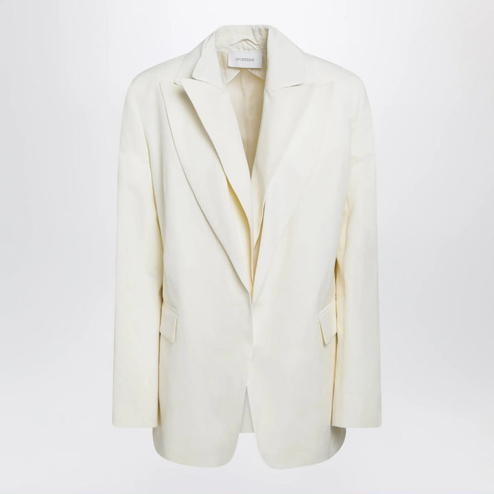 Sportmax - Double-collar blazer in viscose blend, yellow Brand Apparel &amp; Accessories > Clothing > Outerwear > Coats &amp; Jackets 42  IT