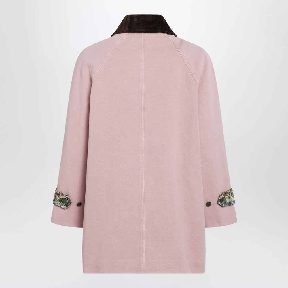 Valentino - Pink denim caban jacket Brand Apparel & Accessories > Clothing > Outerwear > Coats & Jackets 40  IT