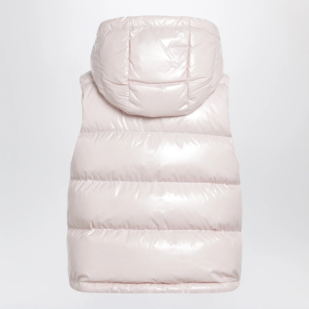 Moncler - Niverolle short down vest in nylon, pink Brand Apparel & Accessories > Clothing > Outerwear > Vests