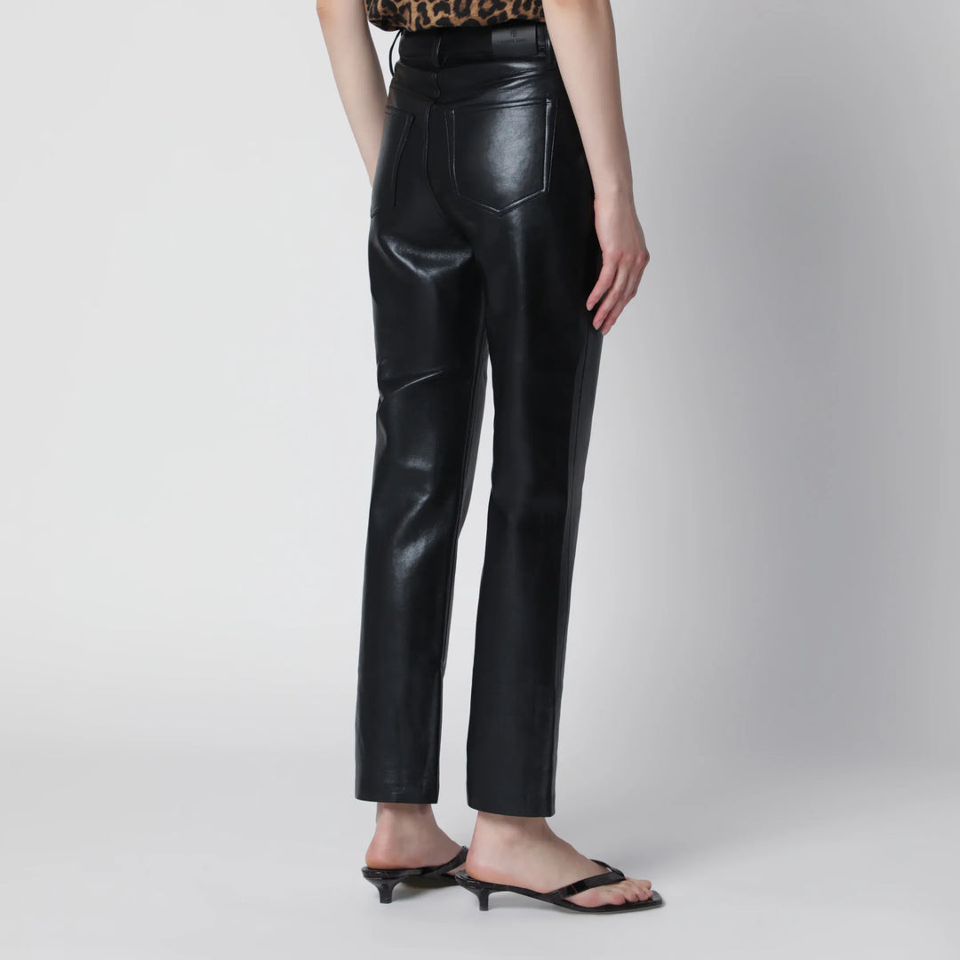 ANINE BING - Black Bruno trousers in regenerated leather Brand Apparel &amp; Accessories > Clothing > Pants