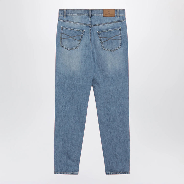 Brunello Cucinelli - Traditional-fit five-pocket jeans in light blue denim Brand Apparel &amp; Accessories > Clothing > Pants