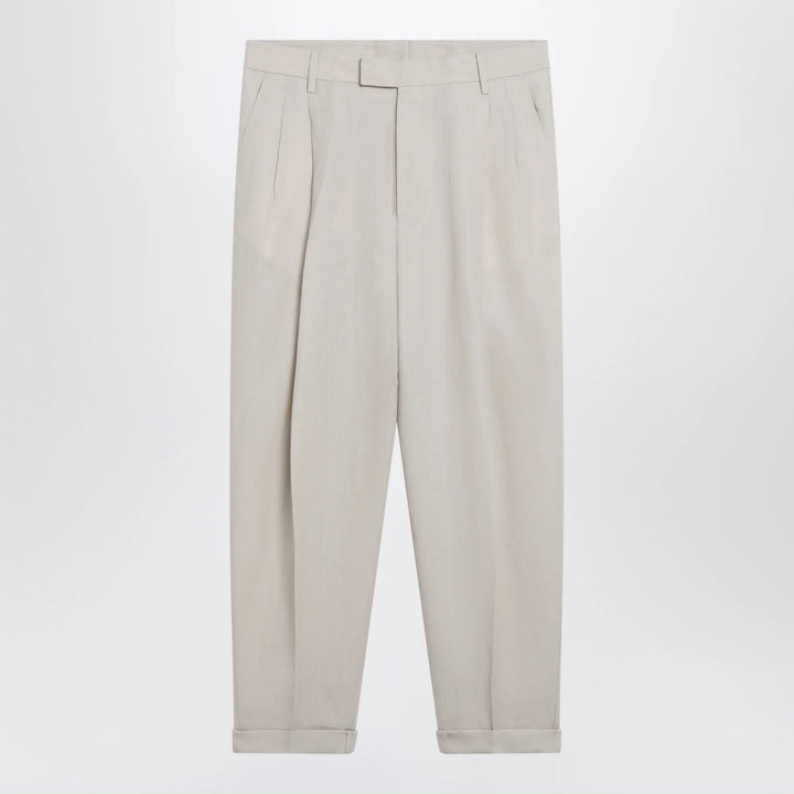 Dolce&amp;Gabbana - Beige linen canvas trousers Brand Apparel &amp; Accessories > Clothing > Pants 48 IT