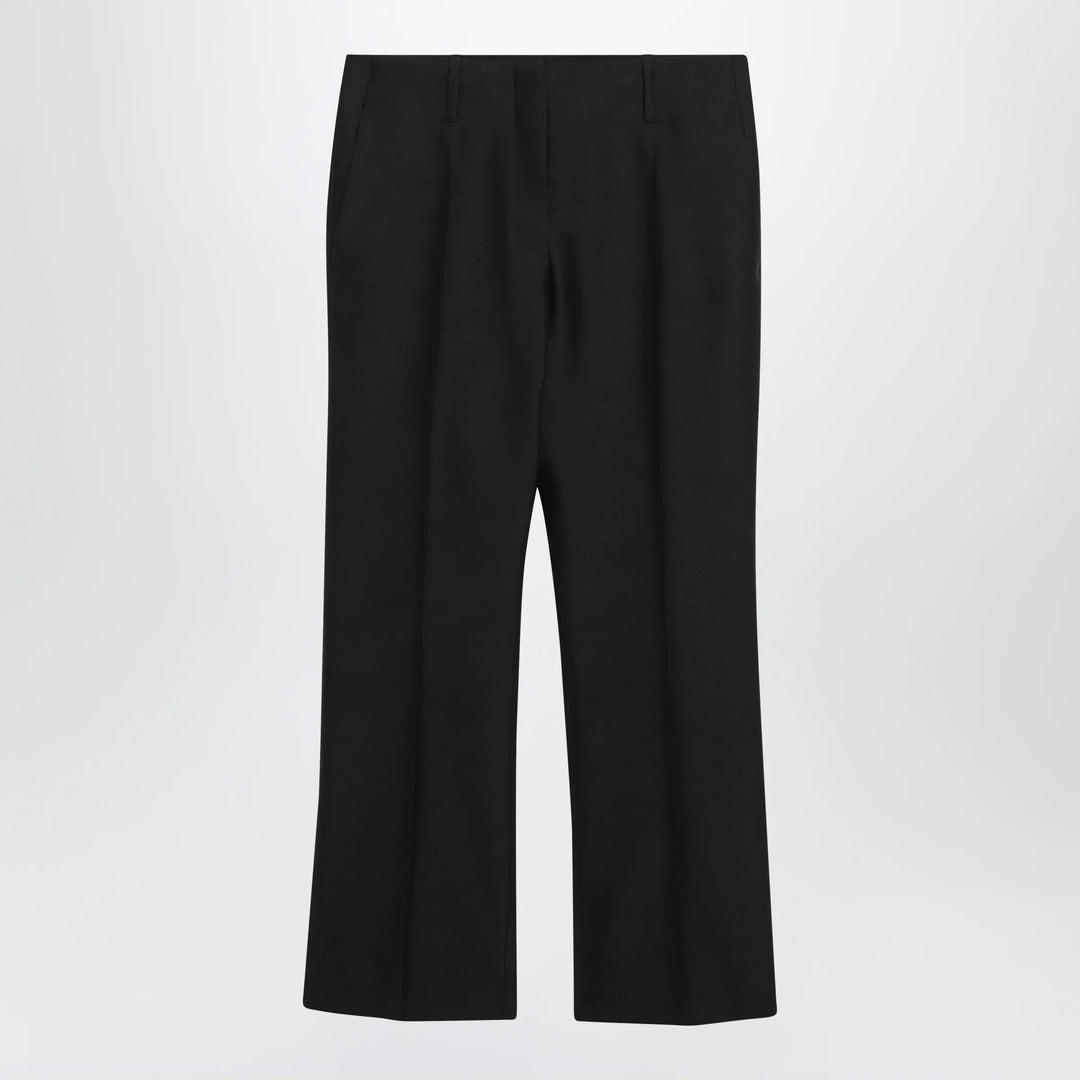 Dries Van Noten - Black ankle-length trousers in wool and silk Brand Apparel &amp; Accessories > Clothing > Pants 40  FR