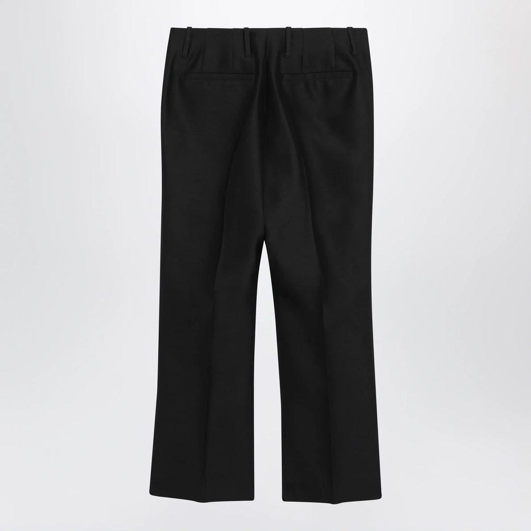 Dries Van Noten - Black ankle-length trousers in wool and silk Brand Apparel &amp; Accessories > Clothing > Pants 40  FR