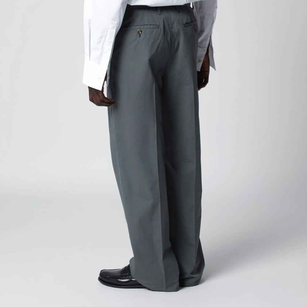 Lardini - Grey cotton and silk trousers Brand Apparel & Accessories > Clothing > Pants