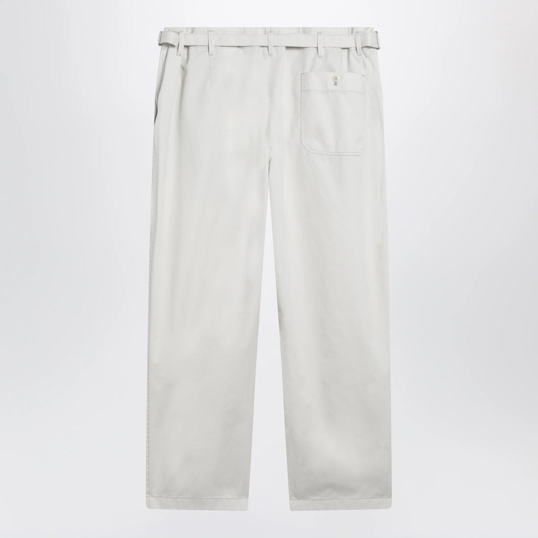 LEMAIRE - Powder white cotton trousers Brand Apparel &amp; Accessories > Clothing > Pants