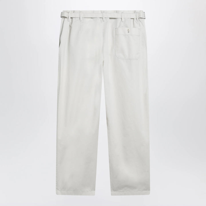 LEMAIRE - Powder white cotton trousers Brand Apparel &amp; Accessories > Clothing > Pants