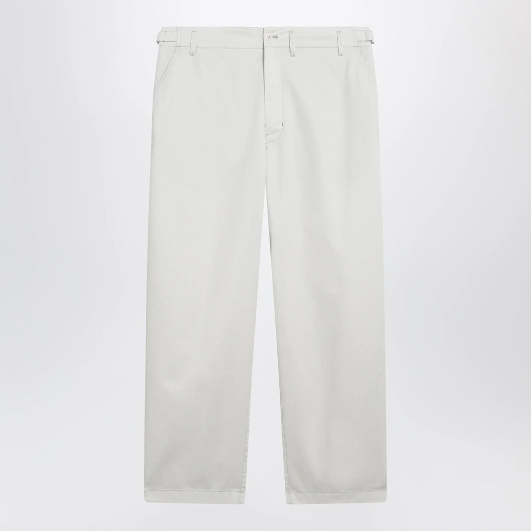 LEMAIRE - Powder white cotton trousers Brand Apparel &amp; Accessories > Clothing > Pants 48 IT