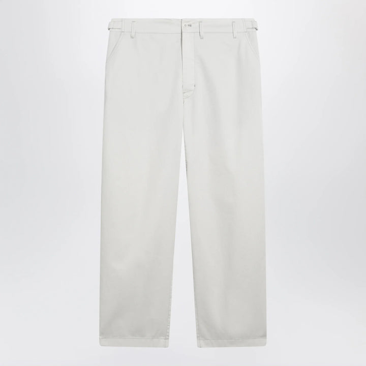 LEMAIRE - Powder white cotton trousers Brand Apparel &amp; Accessories > Clothing > Pants 48 IT