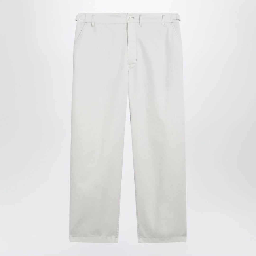 LEMAIRE - Powder white cotton trousers Brand Apparel &amp; Accessories > Clothing > Pants 48 IT