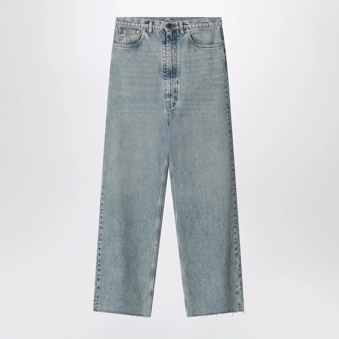 Maison Margiela - Wide-leg jeans in cotton in ice blue Brand Apparel &amp; Accessories > Clothing > Pants 27