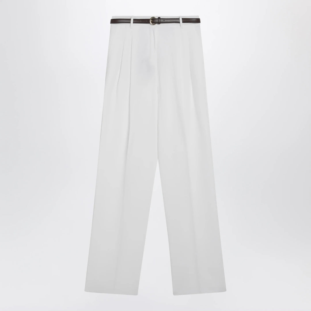Max Mara Studio - White cotton trousers Brand Apparel &amp; Accessories > Clothing > Pants 40  IT