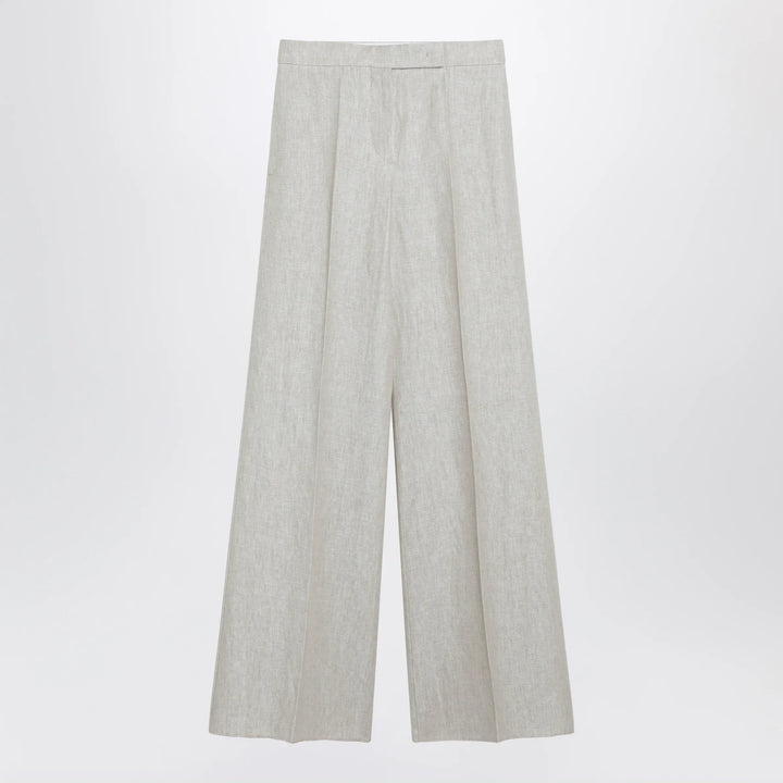 Max Mara - Wide-leg trousers in brown/grey linen drill Brand Apparel &amp; Accessories > Clothing > Pants 40  IT