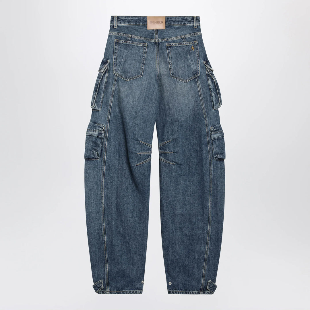 The Attico - Fern washed blue cargo trousers Brand Apparel &amp; Accessories > Clothing > Pants