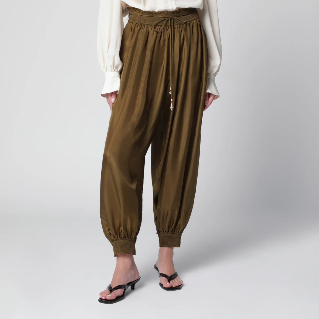 ZIMMERMANN - Olive silk habotai harem pants Brand Apparel & Accessories > Clothing > Pants 2