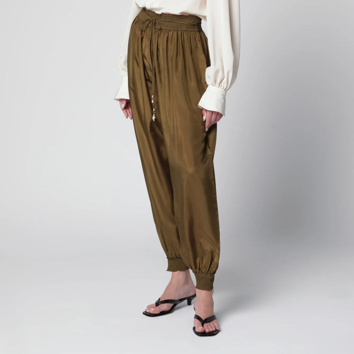 ZIMMERMANN - Olive silk habotai harem pants Brand Apparel &amp; Accessories > Clothing > Pants 2