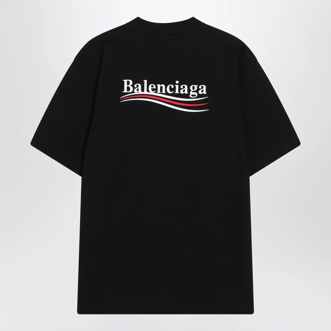 Balenciaga - Black Political Campaign Large Fit T-shirt Brand Apparel &amp; Accessories > Clothing > Shirts &amp; Tops M
