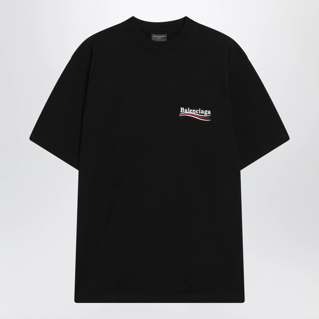 Balenciaga - Black Political Campaign Large Fit T-shirt Brand Apparel &amp; Accessories > Clothing > Shirts &amp; Tops M
