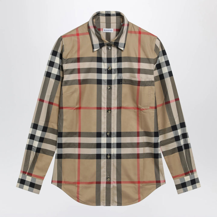 Burberry - Slim-fit cotton twill check shirt in archive beige Brand Apparel &amp; Accessories > Clothing > Shirts &amp; Tops 4 UK