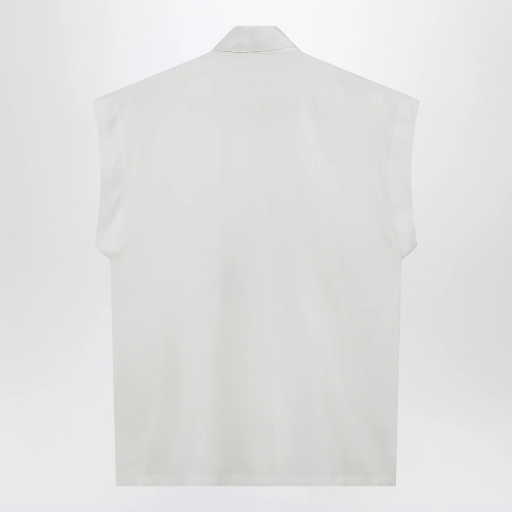 Dolce&Gabbana - Silk twill shirt with butterfly sleeves in natural white Brand Apparel & Accessories > Clothing > Shirts & Tops 42  IT