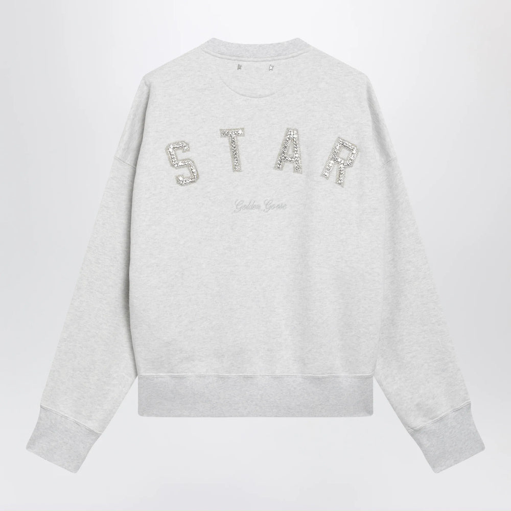 Golden Goose - Women's Star cropped oversized cotton hoodie in grey Brand Apparel & Accessories > Clothing > Shirts & Tops