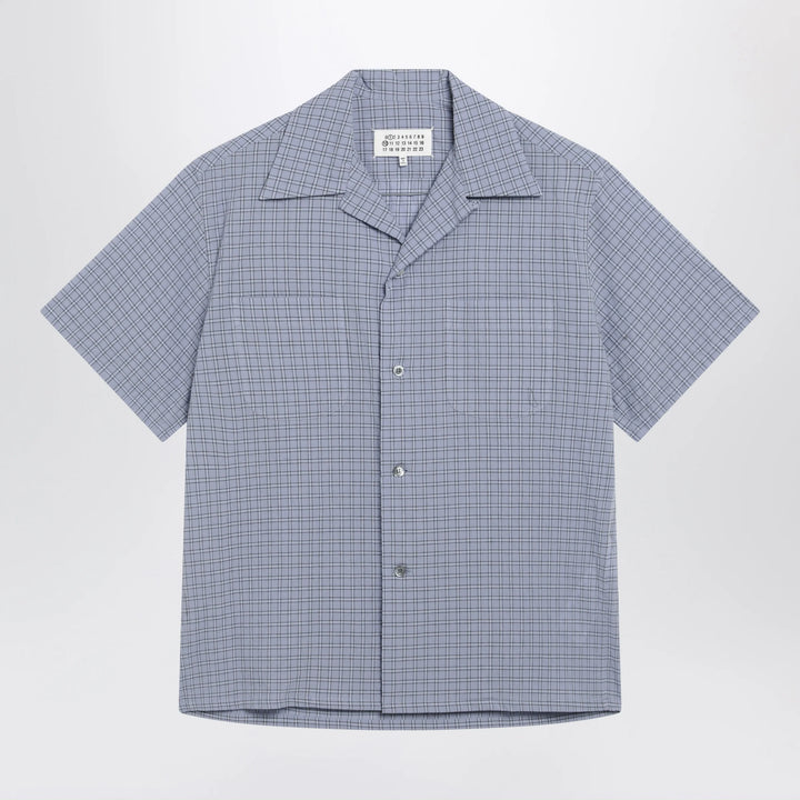 Maison Margiela - Light blue check bowling shirt Brand Apparel &amp; Accessories > Clothing > Shirts &amp; Tops 46 IT