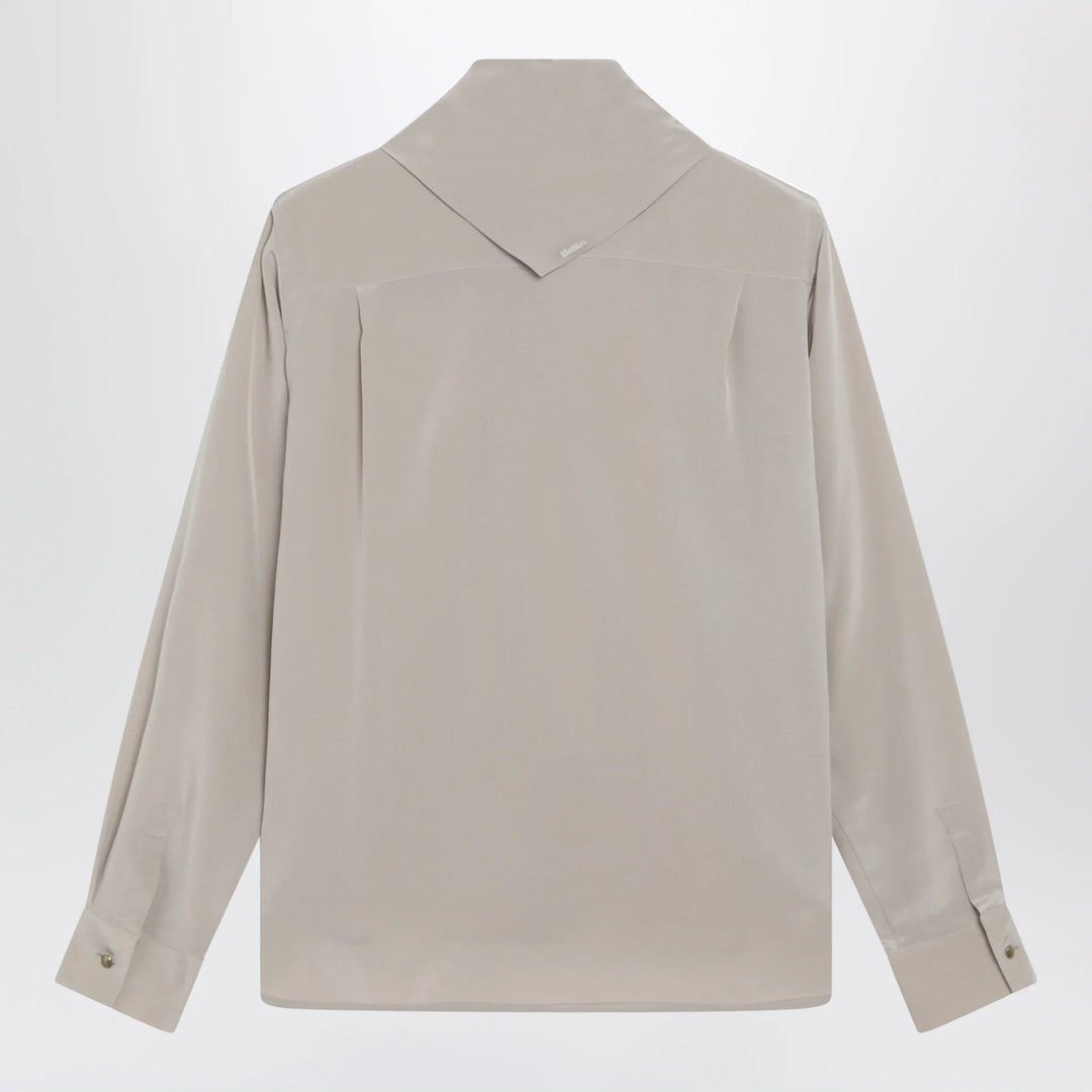 Max Mara - Rock beige silk blouse with scarf Brand Apparel &amp; Accessories > Clothing > Shirts &amp; Tops