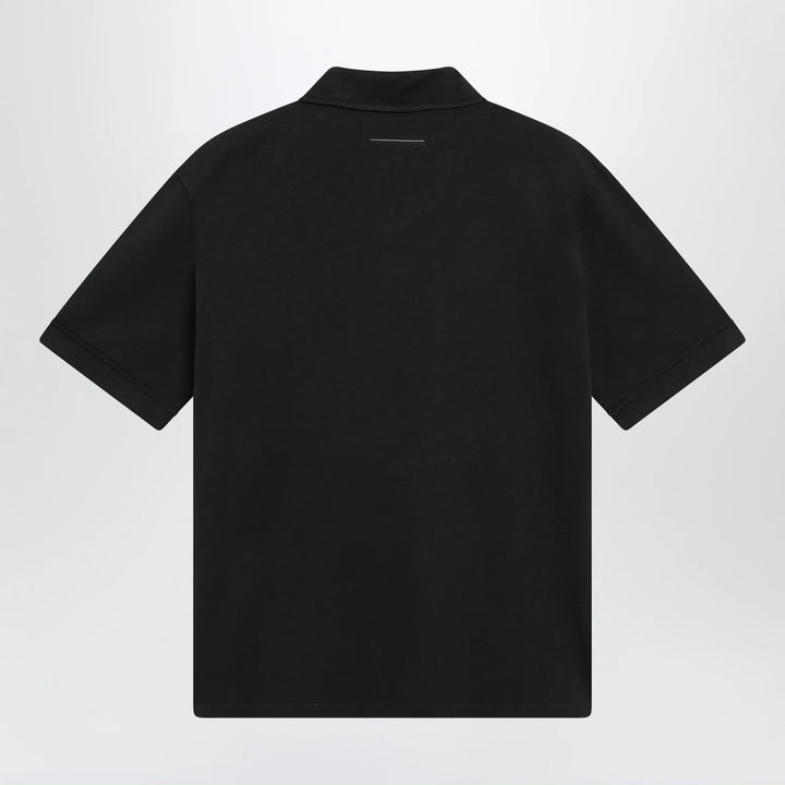 MM6 Maison Margiela - Black cotton polo shirt Brand Apparel &amp; Accessories > Clothing > Shirts &amp; Tops