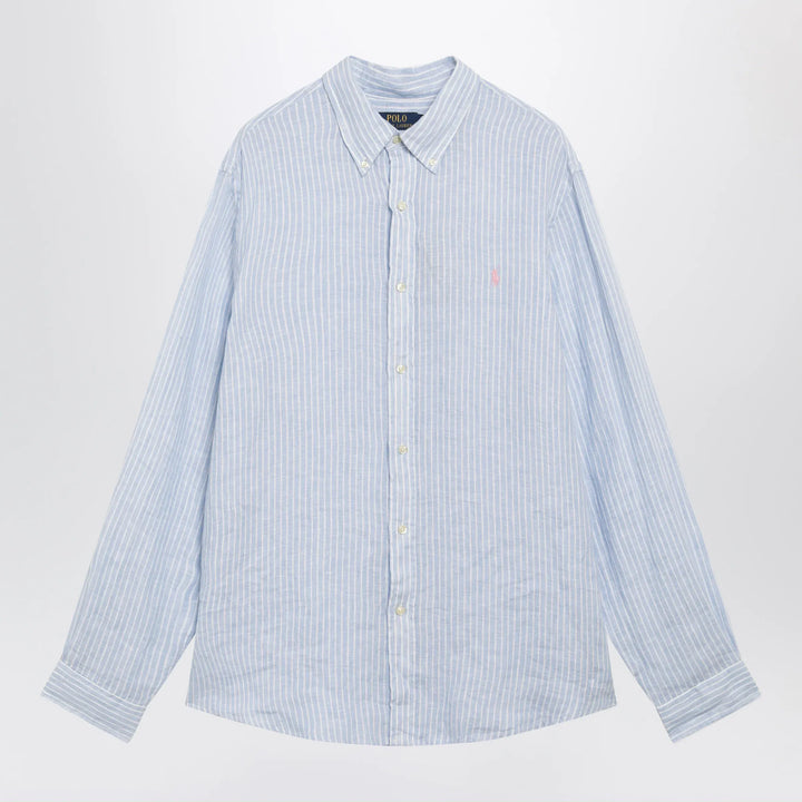 Polo Ralph Lauren - Light blue/white striped linen shirt Brand Apparel &amp; Accessories > Clothing > Shirts &amp; Tops S