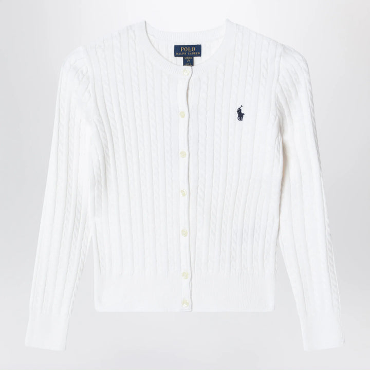 Polo Ralph Lauren - White fine cable-knit cotton cardigan Brand Apparel &amp; Accessories > Clothing > Shirts &amp; Tops M