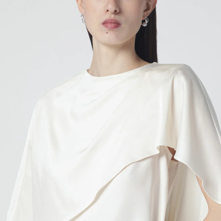 SIMKHAI - Eliora cream satin blouse Brand Apparel &amp; Accessories > Clothing > Shirts &amp; Tops M